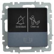 IEK Brite Base Маренго Выключатель 1-кл кнопочный с Н.О для отелей DND/MUR "не беспокоить / уберите с индикацией