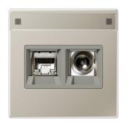 Jung LS 990 Нержавеющая сталь Розетка TV+RJ45