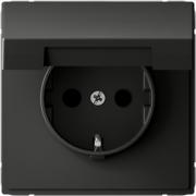 ArtGallery Базальт Розетка с/з со шторками с крышкой безвинтовые клеммы