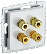 IEK Brite Base Белый Розетка акустическая 2 пары
