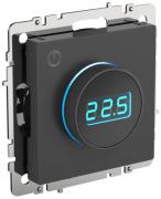 IEK Brite Base Графит Регулятор теплого пола с датчиком 16A, 3500 Вт, датчик t° пола (внешний)