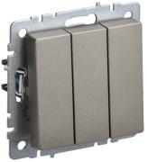 IEK Brite Base Шампань Выключатель 3-клавишный