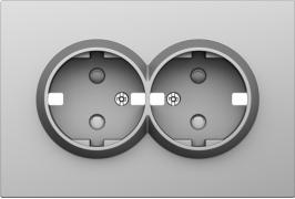 Donel S08 Сталь Накладка Розетки 2-ая c/з со шторками