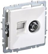 IEK Brite Base Белый Розетка TV+RJ45 кат.5E