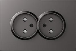 Donel S08 Матовый Титан Накладка Розетки 2-ая б/з со шторками