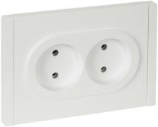 IEK Fortepiano Белый Розетка двойная б/з в сборе, винтовой зажим