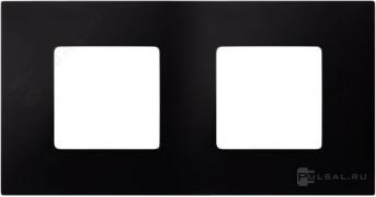 Рамка-декорSimon 27 play, 2 поста, цвет - черный, пластмасса