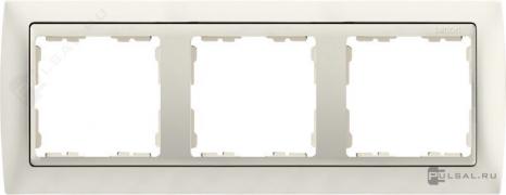 РамкаSimon 82, 3 поста, цвет - слоновая кость, слоновая кость, металл, пластмасса