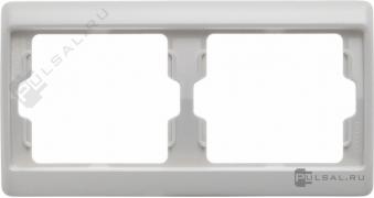 РамкaArsys, 2 поста, цвет - белый глянцевый, пластмасса