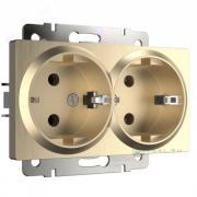 Розетка
Alumax,  Slab,  Senso,  Baguette,  Acrylic,  Platinum,  Elite,  Snabb,  Stream,  Flock,  Stark,  Fiore,  Favorit,  Diamant,  Aluminium,  Antik,  Metallic,  без шторок,  с заземлением,  двойная,  винтовые клеммы,   цвет - шампань рифленый