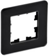 IEK Brite DECOR Черный матовый стекло Рамка 1-ая скругл.угол