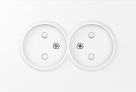 Donel S08 Белый глянцевый Накладка Розетки 2-ая б/з со шторками