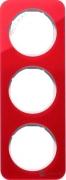 Рамка
R.1,  3 поста,   цвет - красный,  белый глянцевый,  пластмасса