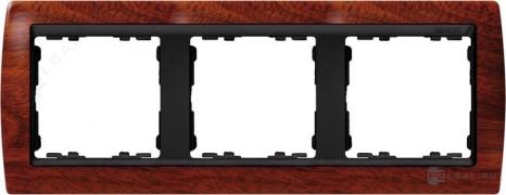 РамкаSimon 82, 3 поста, цвет - вишня, графит, дерево