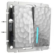 Переключатель
Hammer,  двухклавишный,  с подсветкой,   цвет - серебряный