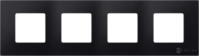 Рамка-декорSimon 27 play, 4 поста, цвет - черный artic, пластмасса