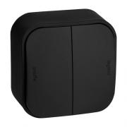 Legrand Quteo Матовый черный Выключатель 2-кл