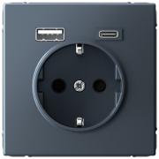 ArtGallery Грифель Розетка с/з USB A+С, (USB type-C 5V,  USB type-A 5V)
