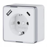 Розетка USB A+C, 3.0А с электрической розеткой
Gallant,  USB type-C 5V,  USB type-A 5V,  Электр. с USB,  двойная,   цвет - белый