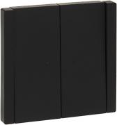 IEK Fortepiano Черный Переключатель 2-клавишный с подсветкой