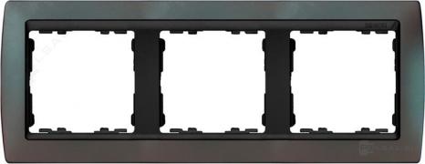 РамкаSimon 82, 3 поста, цвет - хамелеон, графит, металл