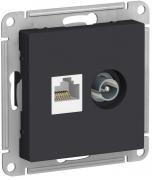 Atlas Design Карбон Розетка TV + RJ45 кат. 5е UTP