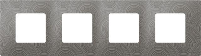 Рамка-декорSimon 27 play, 4 поста, цвет - серое солнце, пластмасса
