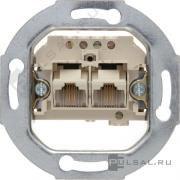 Механизм розетки телефонной RJ11/RJ12/RJ45 Cat.3 (ISDN)
R.1,  R.3,  R.8,  R.Classic,  K.1,  K.5,  Q.1,  Q.3,  Q.7,  S.1,  B.3,  B.7,  1930,  Glas,  двойная