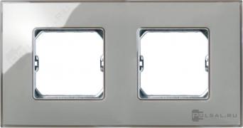 РамкаSimon 27 neos, 2 поста, цвет - дымчатое стекло, пластмасса