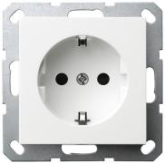 Jasmart G Белый глянцевый Розетка с/з со шторками