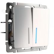 Переключатель
Alumax,  Split,  Slab,  Senso,  Baguette,  Acrylic,  Platinum,  Elite,  Snabb,  Stream,  Flock,  Stark,  Fiore,  Favorit,  Diamant,  Aluminium,  Antik,  Metallic,  двухклавишный,  с подсветкой,   цвет - глянцевый никель