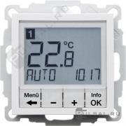 Терморегулятор 10А, НО-контакт, 230В
S.1,  B.3,  B.7,  клавишный,  датчик t° воздуха (встроенный),  с возможностю подключения датчика t° пола,  с таймером,   цвет - белый матовый