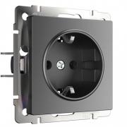 Розетка
Alumax,  Split,  Slab,  Senso,  Baguette,  Acrylic,  Platinum,  Elite,  Snabb,  Stream,  Flock,  Stark,  Fiore,  Favorit,  Diamant,  Aluminium,  Antik,  Metallic,  без шторок,  с заземлением,  одинарная,  винтовые клеммы,   цвет - графит матовый