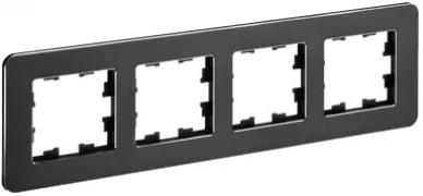 IEK Brite DECOR Черный металл Рамка 4-ая скругл.угол