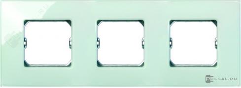 РамкаSimon 27 neos, 3 поста, цвет - салатовый, пластмасса