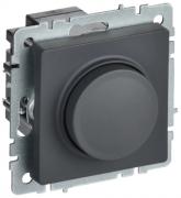 IEK Brite Base Графит Светорегулятор (диммер) поворотно-нажимной 10-600 Вт/ВА, для LED 3-150 Вт/ВА с возможностью управления с 2-х мест