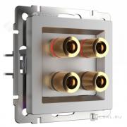 Розетка акустическая
Alumax,  Split,  Slab,  Senso,  Baguette,  Acrylic,  Platinum,  Elite,  Snabb,  Stream,  Flock,  Stark,  Fiore,  Favorit,  Diamant,  Aluminium,  Antik,  Metallic,  2 пары,   цвет - серебряный