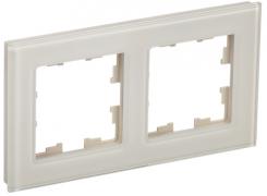 IEK Brite DECOR Ванильный глянец стекло Рамка 2-ая