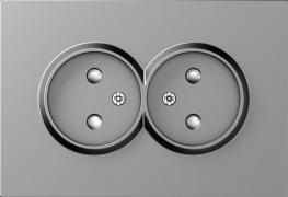 Donel A07 Матовый Серый Накладка Розетки 2-ая б/з со шторками