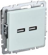 IEK Brite Base Жемчуг Розетка USB А+C 3,1А (USB type-C 5V, USB type-A 5V)