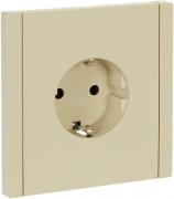 IEK Fortepiano Ванильный Розетка с/з со шторками, безвинтовые клеммы