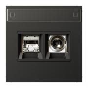 Jung LS 990 Антрацит Розетка TV+RJ45