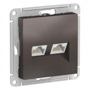 Atlas Design Мокко Розетка компьютерная 2-ая RJ45+RJ45, кат.5e