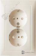 Розетка
S.1,  со шторками,  с заземлением,  двойная,  безвинтовые клеммы,   цвет - бежевый глянцевый