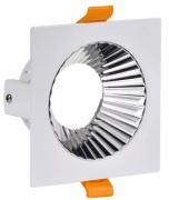 IEK  IEK Lighting Белый/Хром Светильник встраиваемый поворотный цоколь - GU10, мощность-11 Вт