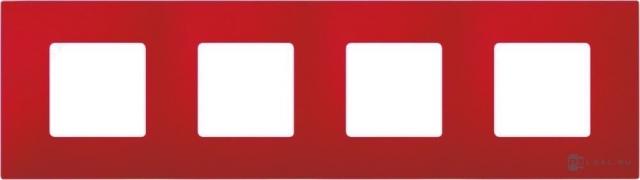 Рамка-декорSimon 27 play, 4 поста, цвет - красный, пластмасса