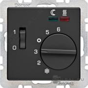 Терморегулятор 10А, НО-контакт, 230В
Q.1,  Q.3,  Q.7,  поворотный,  датчик t° пола (внешний),  без таймера,   цвет - антрацит бархат