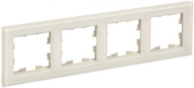IEK Brite DECOR Ванильный глянец стекло Рамка 4-ая