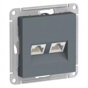 Atlas Design Грифель Розетка компьютерная 2-ая RJ45+RJ45, кат.5e
