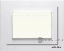 Рамка с крышкой 3 модуляZenit, 3 модуля, цвет - белый, пластмасса